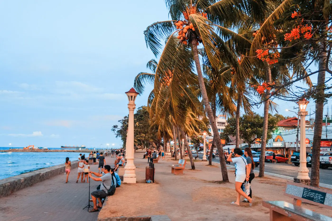 The Malecón at dusk in Puerto Vallarta