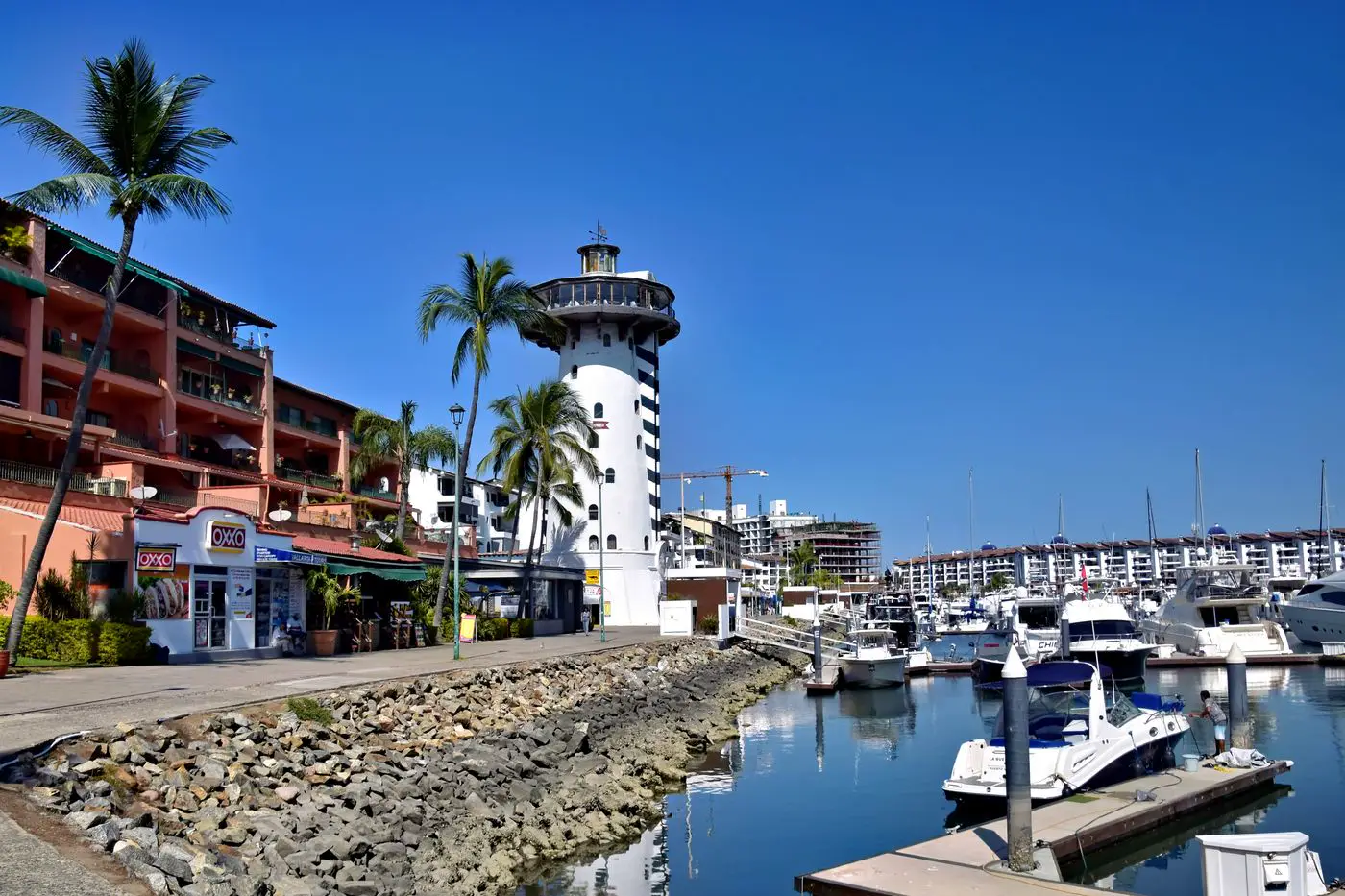 Boats at Marina Vallarta, a whale-watching departure point